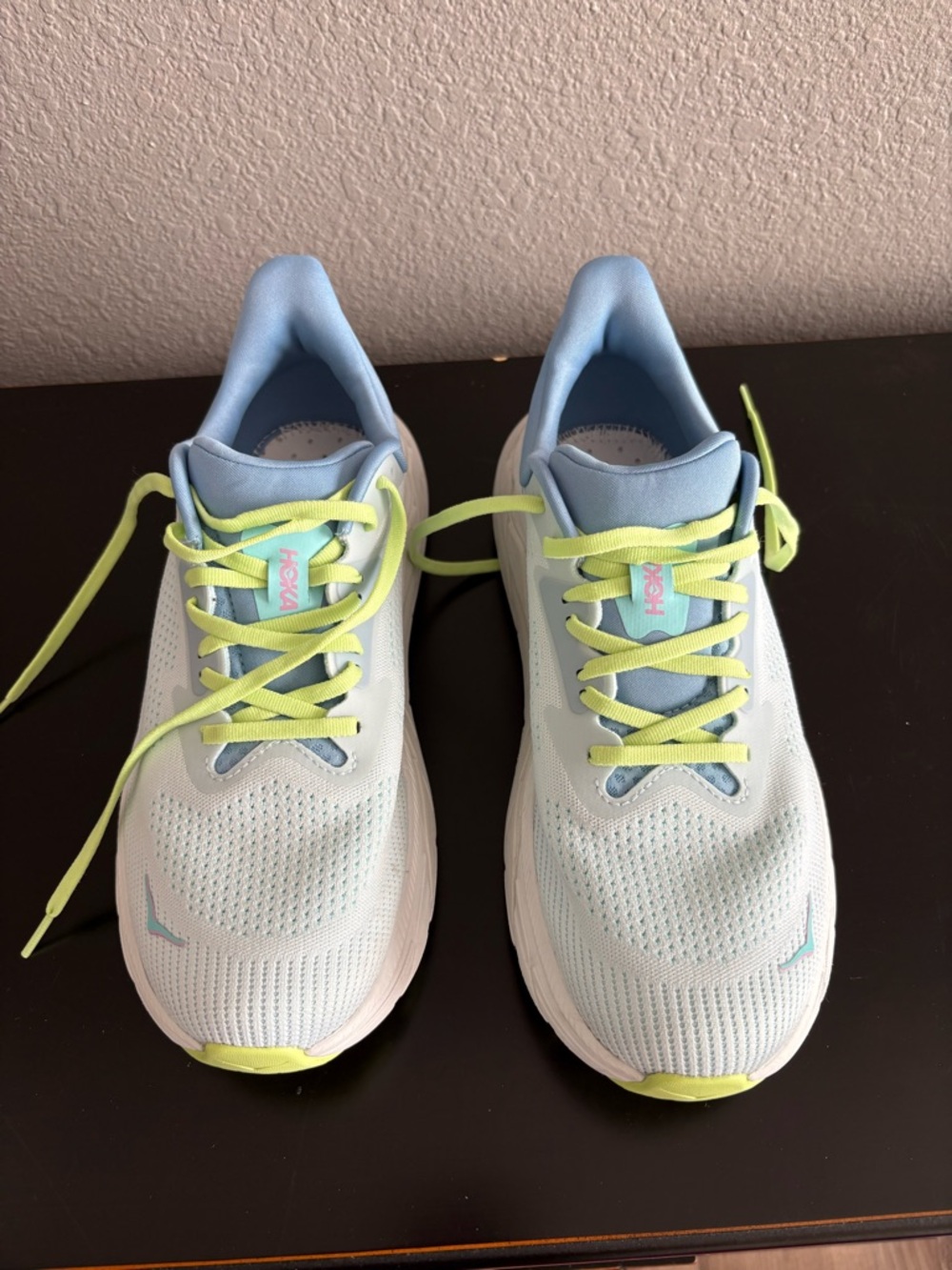 Hoka Light Blue & Lime Women's Running Sneakers
